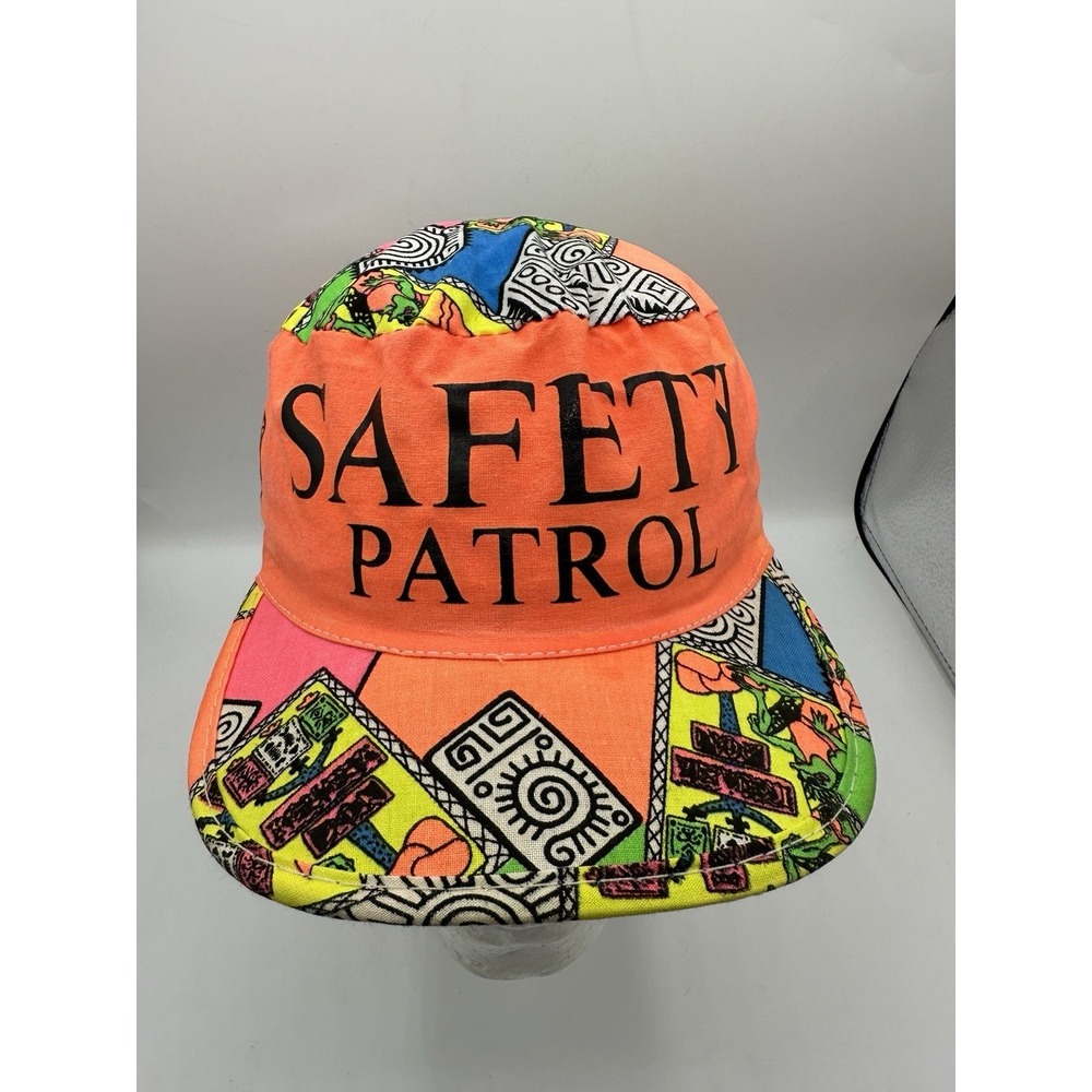 Vintage 90s AAA Ohio Motorists School Safety Patrol Neon Snapback Hat Cap